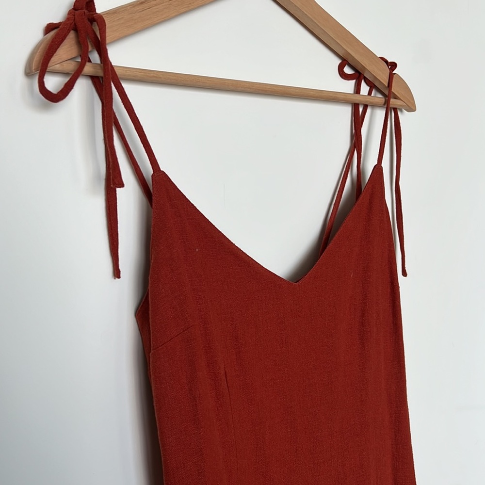 Abercrombie terracotta midi dress with front slit
